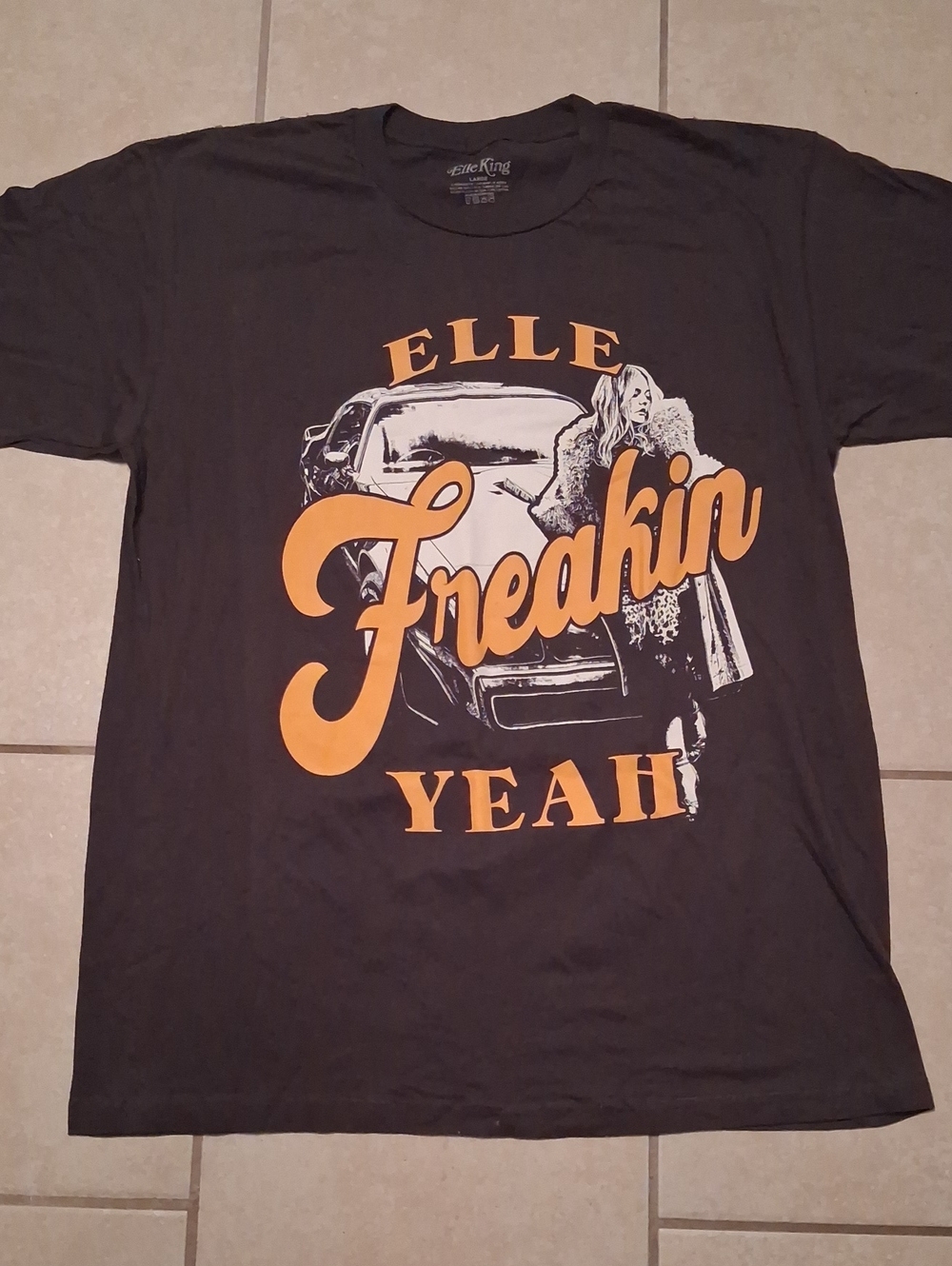 Elle King Sz L Dark Grey Hell Freakin Yeah Licensed Graphic Band Tshirt